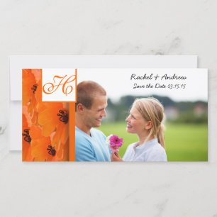 Oranje papaver slaat de datum op save the date