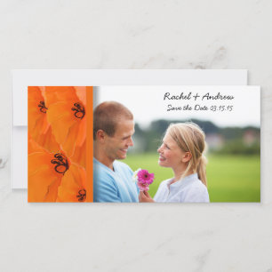 Oranje papaver slaat de datum op save the date