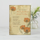  Oranje papaver-weddenschappen Kaart (Staand voorkant)