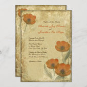  Oranje papaver-weddenschappen Kaart (Voorkant / Achterkant)