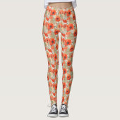Oranje papaverweide leggings (Voorkant)