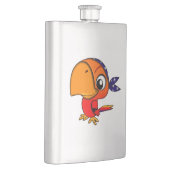 Oranje papegaai cartoon heupfles (Rechts)