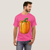 Oranje paprika Retro  T-shirt (Voorkant volledig)