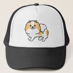 Oranje parti-Color Pommeren Cute Cartoon Dog Trucker Pet