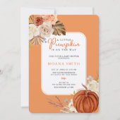 Oranje Pastel Boho Pompoen Herfst Baby shower (Voorkant)