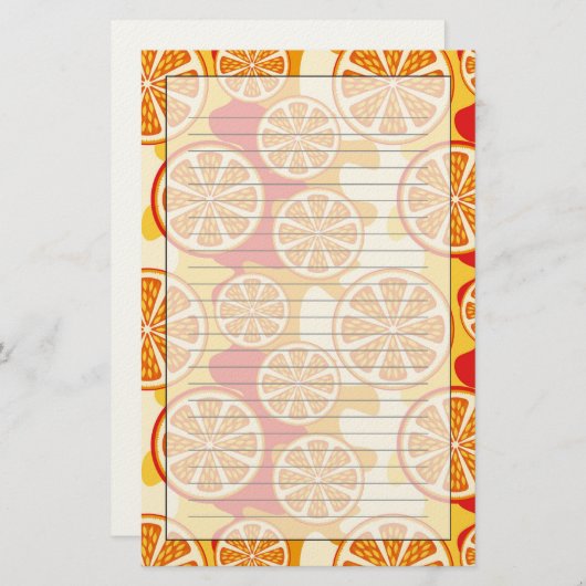 Oranje patroon briefpapier (Voorkant / Achterkant)