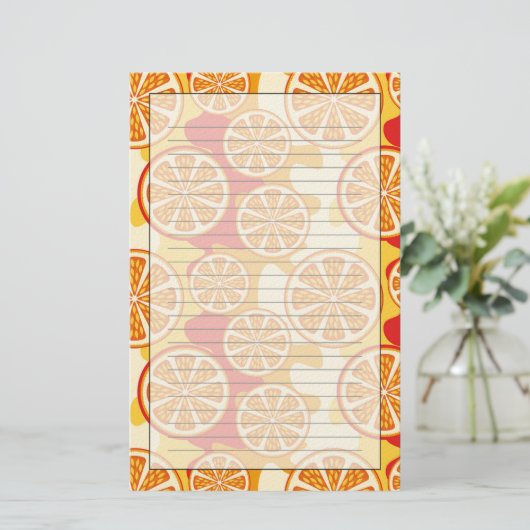 Oranje patroon briefpapier (Staand voorkant)