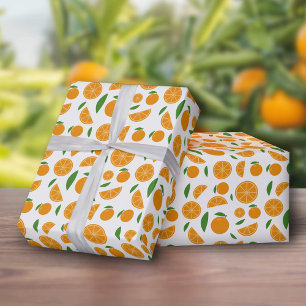 Oranje patroon cadeaupapier