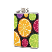 Oranje patroon en achtergrond heupfles (Links)