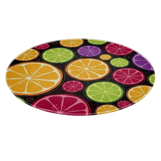 Oranje patroon en achtergrond snijplank (Hoek)