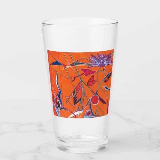 Oranje patroon glas (Voorkant)