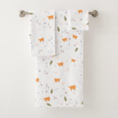 Oranje patroon met tablet en bladeren bad handdoek (Insitu)