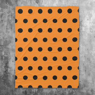 Oranje patroon met zwarte pooldarm fleece deken