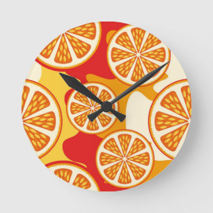 Oranje patroon ronde klok
