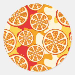 Oranje patroon ronde sticker