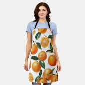 Oranje patroon schort (Gedragen)