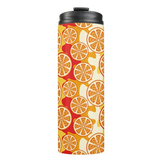 Oranje patroon thermosbeker (Voorkant)