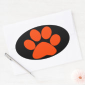 Oranje Pauw afdrukken Ovale Sticker (Envelop)