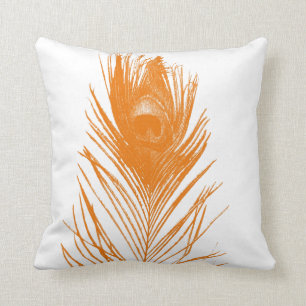 Oranje Pauwenveer Kussen