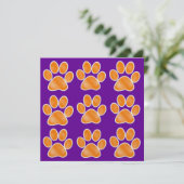Oranje Paw Prints - SRF Kaart (Staand voorkant)
