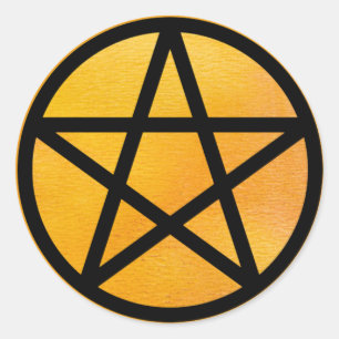 Oranje Pentacle-stickers Ronde Sticker