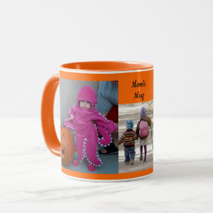 Oranje personaliseer 3 FOTO-TEMPLATE Gift Coffee Mok
