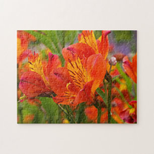 Oranje Peruviaanse Lily Jigzaag Puzzle Legpuzzel