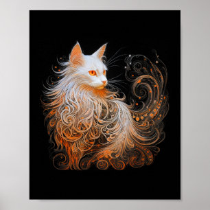 Oranje Perzen Kat Lang Haar Schattige Kitten Lover Poster