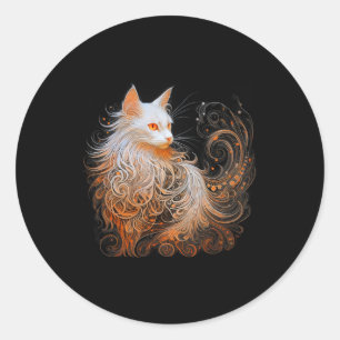 Oranje Perzen Kat Lang Haar Schattige Kitten Lover Ronde Sticker