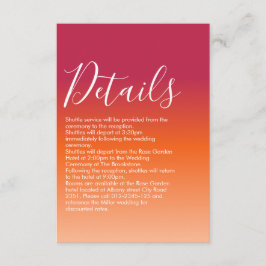 Oranje Perzik Maroon Zonsondergang Modern Schrift Informatiekaartje