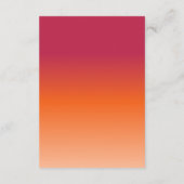Oranje perzik maroon zonsondergang modern script informatiekaartje (Achterkant)