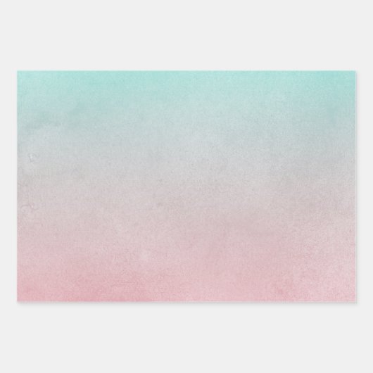 Oranje Perzik Mint Bruiloft Inpakpapier Vel (Voorkant 3)