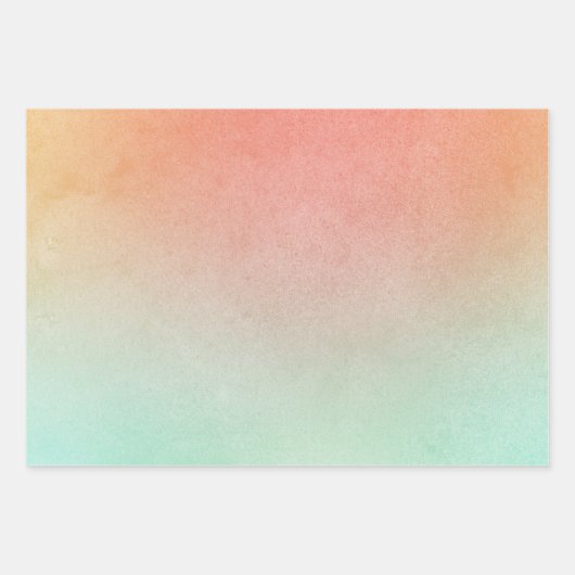 Oranje Perzik Mint Bruiloft Inpakpapier Vel (Voorkant)