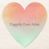 Oranje perzik mint bruiloft kartonnen onderzetters (Voorkant)