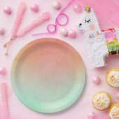 Oranje perzik mint bruiloft papieren bordje (Feest)