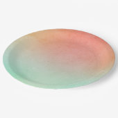 Oranje perzik mint bruiloft papieren bordje (Gekanteld)