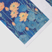 Oranje perzikbloemen & Blauwgroen decoupage L&R 15 Tissuepapier (Detail)