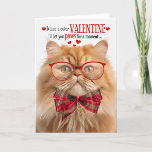 Oranje Perzische Kat Lover Valentijn Feline Humor Feestdagen Kaart