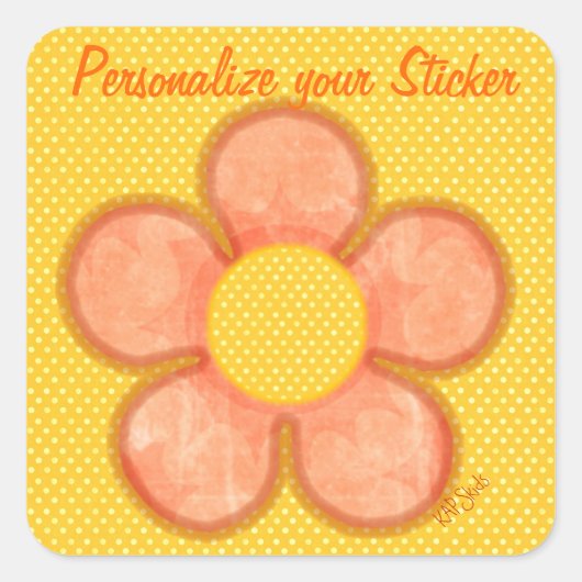 Oranje petroleumether vierkante sticker (Voorkant)
