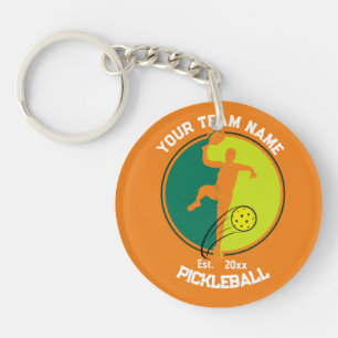 Oranje Pickleball Club Team Speler Pickler Custom Sleutelhanger