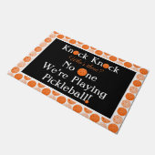 Oranje Pickleball Knock Knock Joke Welkom thuis Deurmat (Schuin)