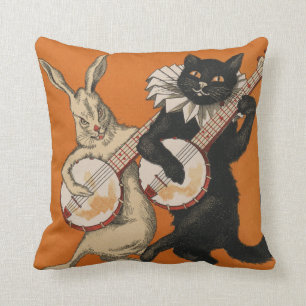 Oranje piloot voor kattenbroodjes -  dierkunst kussen