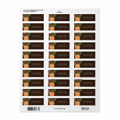 Oranje Pinecone Pine Sprig Custom Adresetiketten Etiket (Full Sheet)