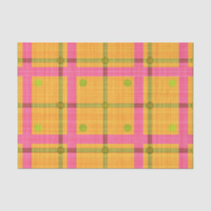 ORANJE PINK GREEN GELLOW PLAID POLKA DOTS TISSUEPAPIER