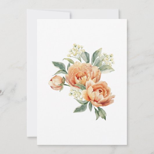 Oranje pioen bloemblaadje Verrassingsverjaardag Kaart (Achterkant)