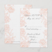 Oranje Pioenrozen Vintage Trouw RSVP (Voorkant / Achterkant)