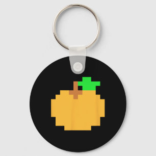 Oranje Pixel 8-bit Arcade Videospel Matching Koste Sleutelhanger
