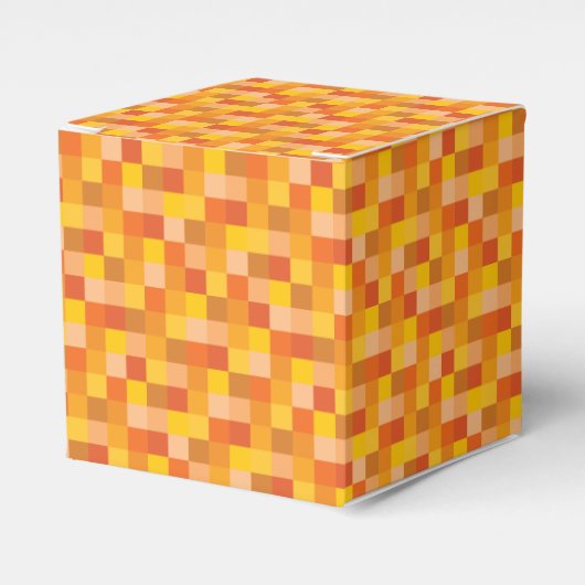 Oranje pixelpatroon bedankdoosjes (Voorkant Zijde)