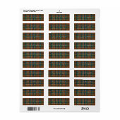 Oranje Plaid Flannel Terugkeeradres van de Kerstma Etiket (Full Sheet)