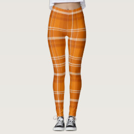 Oranje Plaid Leggings ideaal voor Herfst Y'all